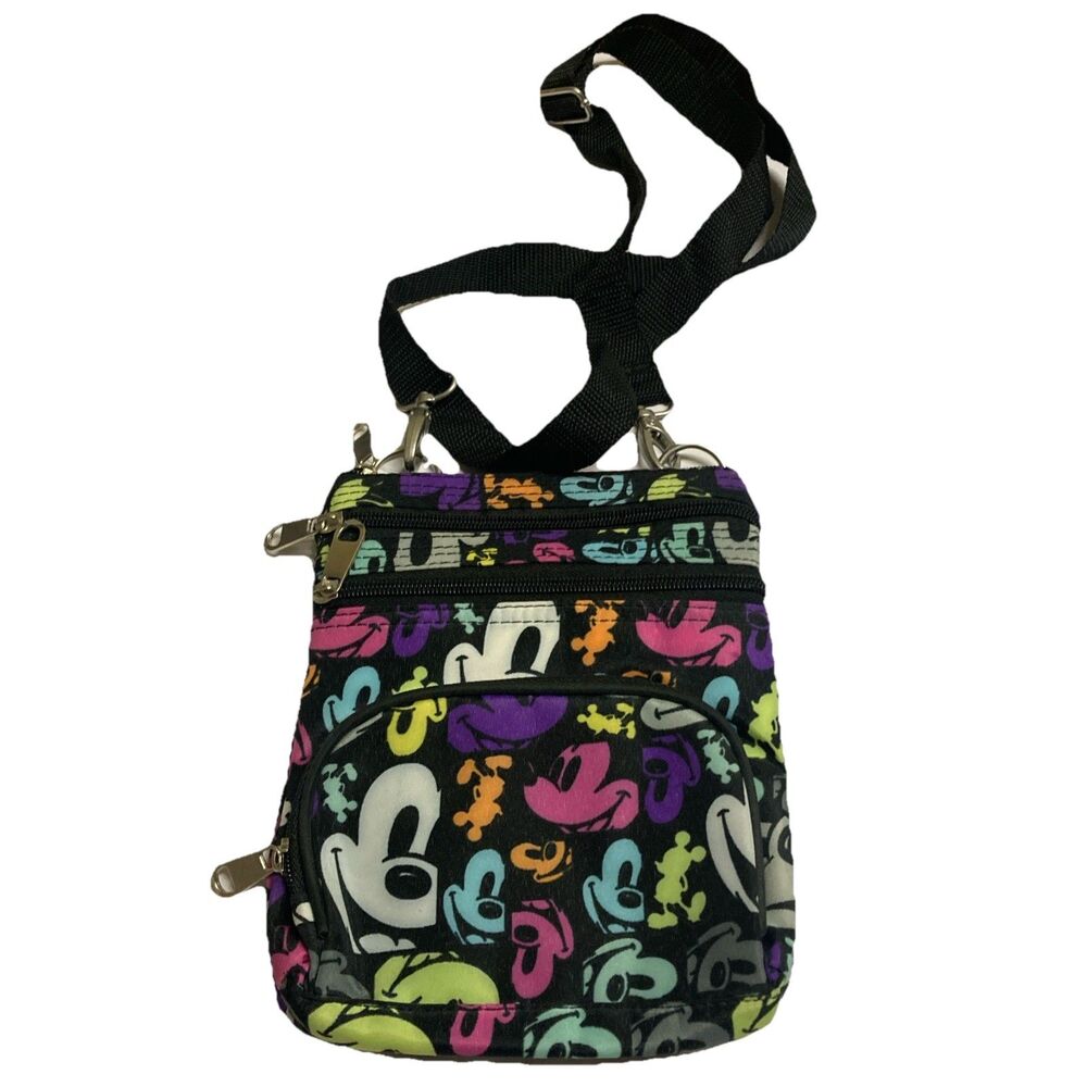 Disney Parks Crossbody Bag Purse Exclusive Pop Art Mickey Mouse Small Black Zip